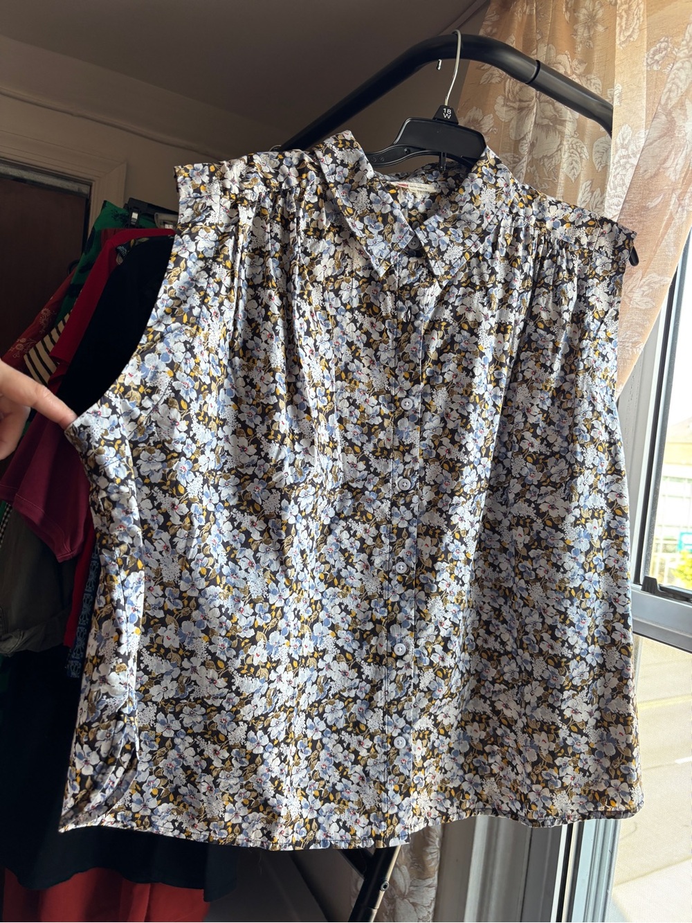 NWT Levi’s Gracen Floral Button-Down Cotton Sleeveless Blouse | Women’s Plus XXL